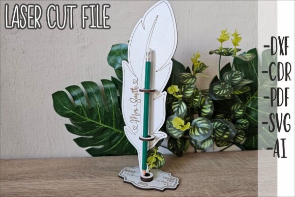 Download Pen Holder Feather SVG Laser Cut File - Old Collection