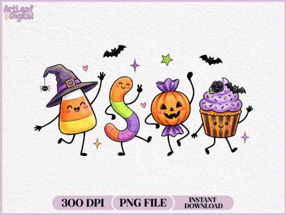 Download Halloween Candy Doodles Characters PNG - Candy Collection