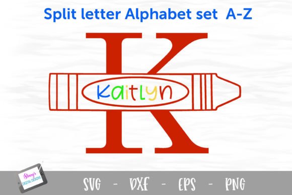 Download Crayon Monograms - Split Letters a - Z - Premium Resources