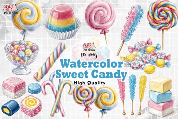 Download Watercolor Sweet Candy PNG - Candy Collection